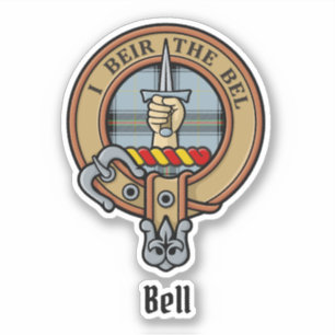Sticker Clan Bell Crest sur Tartan