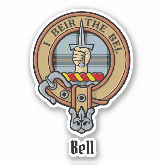 Sticker Clan Bell Crest sur Tartan (Devant)