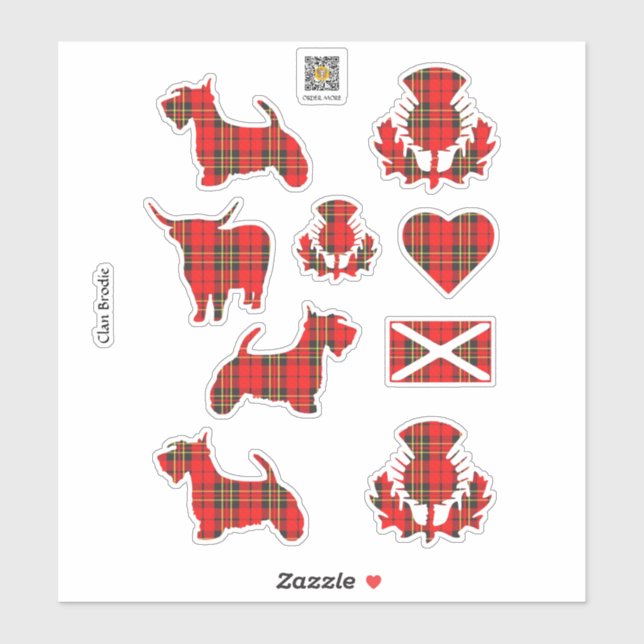 Sticker Clan Brodie Tartan (Feuille)
