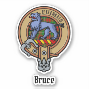 Sticker Clan Bruce Crest sur la chasse Tartan