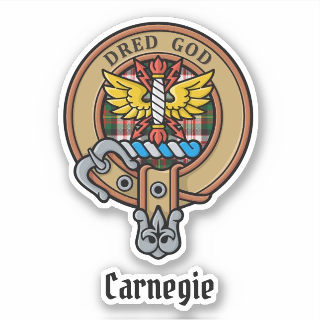 Sticker Clan Carnegie Crest sur la robe Tartan (Devant)