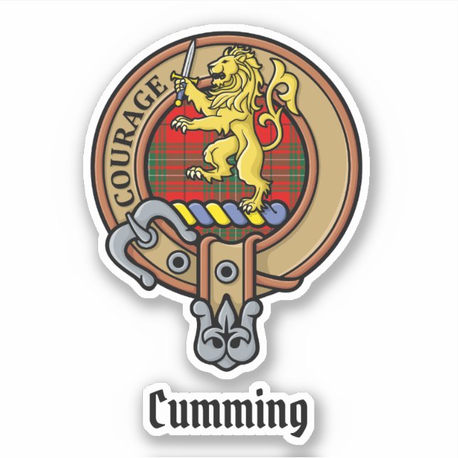 Sticker Clan Cumming Crest sur Tartan (Devant)