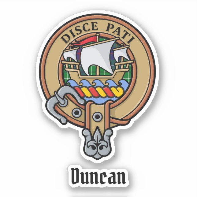 Sticker Clan Duncan Crest over Tartan (Devant)