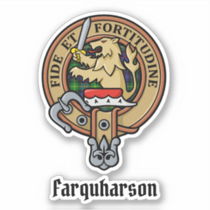 Sticker Clan Farquharson Crest sur l'autocollant Tartan