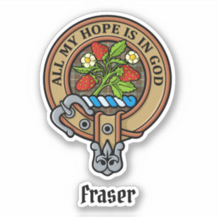 Sticker Clan Fraser Crest sur le tartare de chasse Patinée