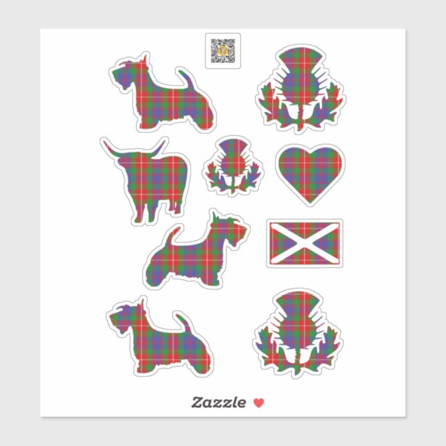 Sticker Clan Fraser de Lovat Tartan (Feuille)