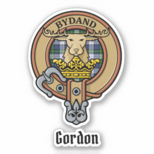 Sticker Clan Gordon Crest sur l'autocollant Tartan Robe
