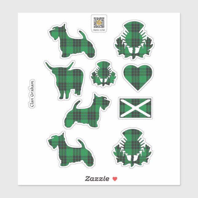 Sticker Clan Graham Tartan (Feuille)
