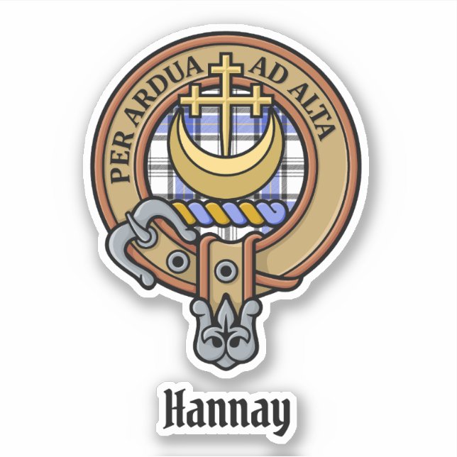 Sticker Clan Hannay Crest sur Tartan (Devant)