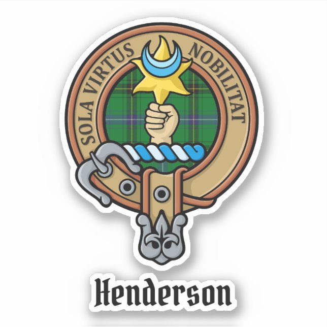 Sticker Clan Henderson Crest sur Tartan (Devant)