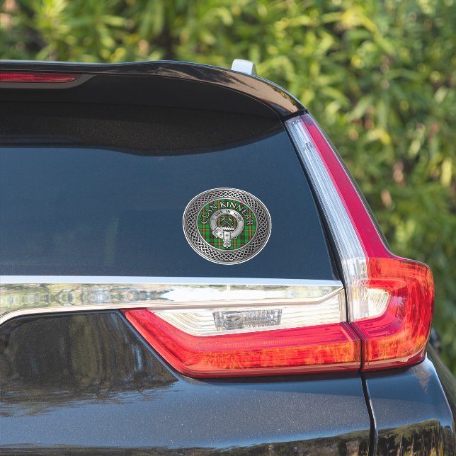 Sticker Clan Kinnear Crest & Tartan Knot (Côté voiture)