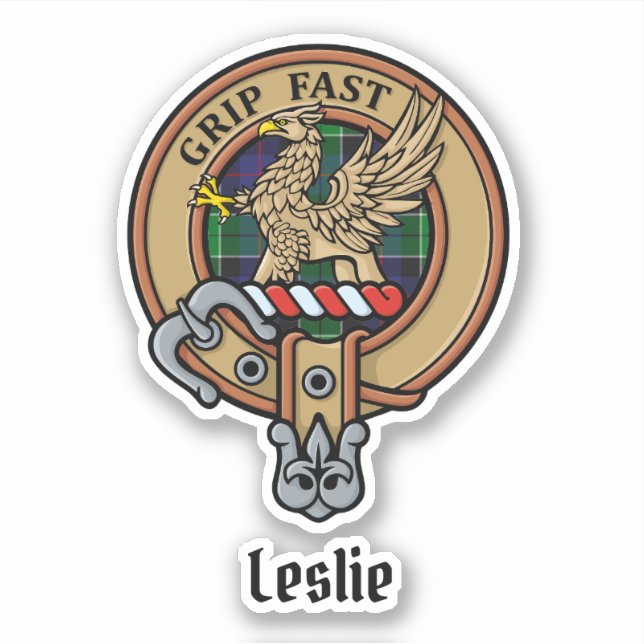 Sticker Clan Leslie Crest sur la chasse Tartan (Devant)