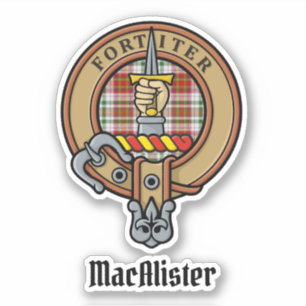 Sticker Clan MacAlister Crest sur l'autocollant Tartan