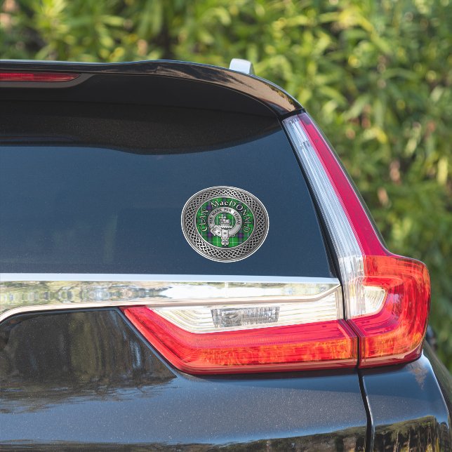 Sticker Clan MacDonald Crest & Tartan Knot (Côté voiture)