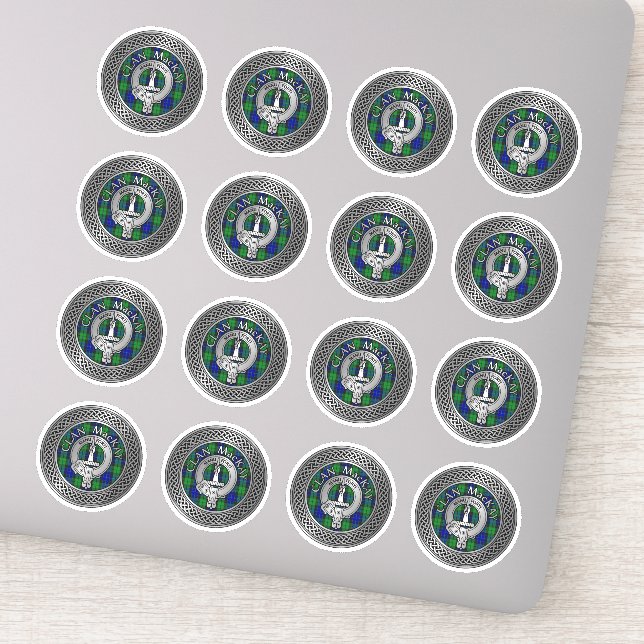 Sticker Clan MacKay Crest & Tartan Knot (Détail)
