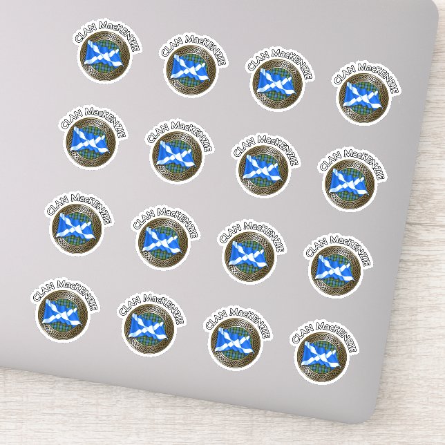 Sticker Clan MacKenzie Tartan Knot & Drapeau (Détail)