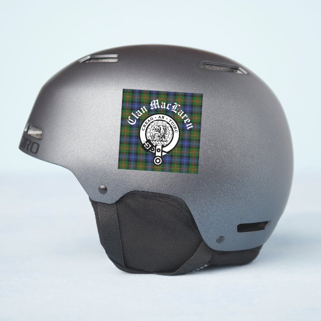Sticker Clan MacLaren Crest Badge & Tartan (Côté casque)