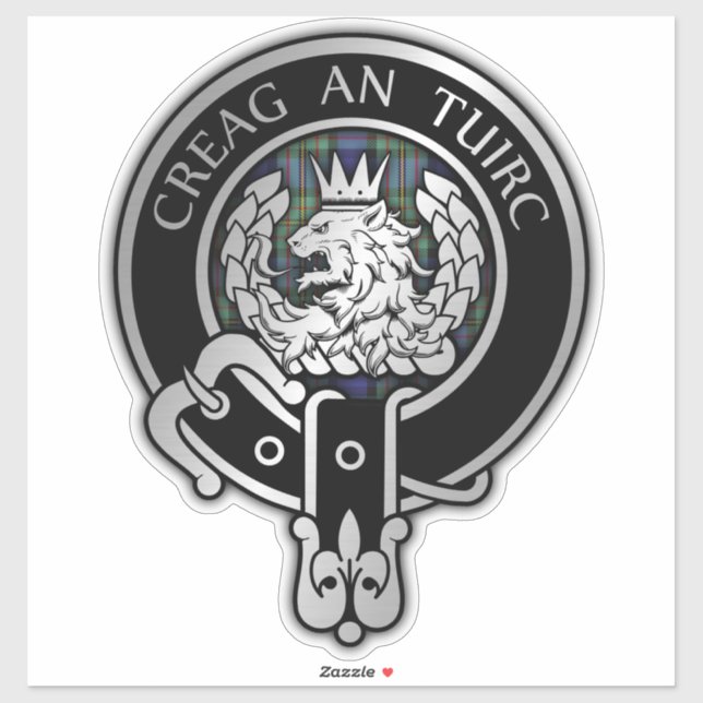 Sticker Clan MacLaren Crest & Tartan (Feuille)