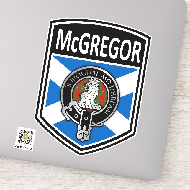 Sticker Clan McGregor Crest & Tartan Saltire (Détail)