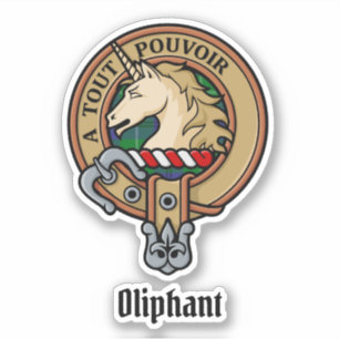 Sticker Clan Oliphant Crest sur l'autocollant Tartan
