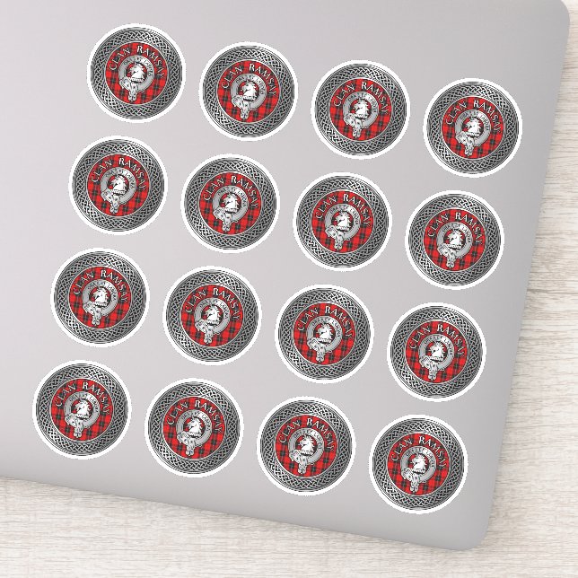 Sticker Clan Ramsay Crest & Tartan Knot (Détail)