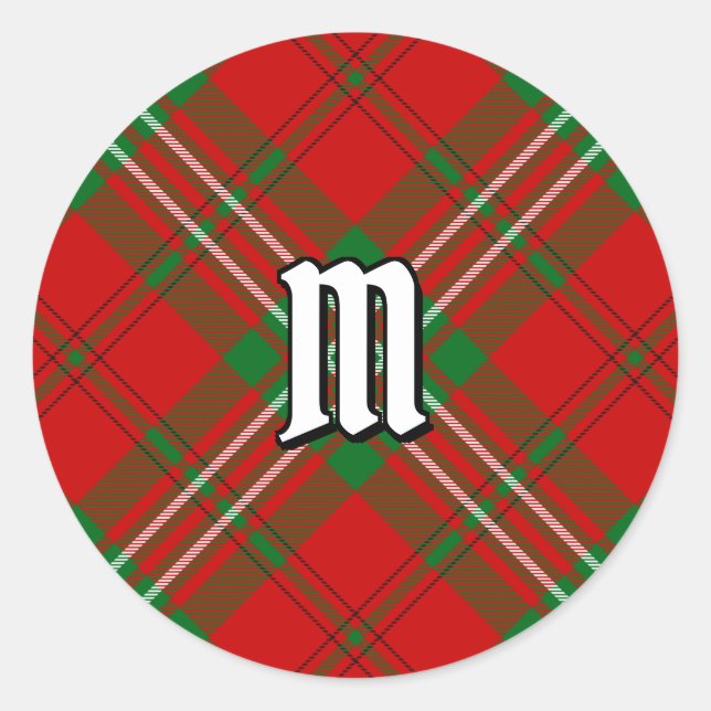 Sticker Clan Scott Red Tartan Classic Round (Devant)