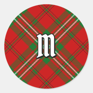 Sticker Clan Scott Red Tartan Classic Round