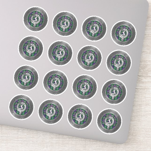 Sticker Clan Sutherland Crest & Tartan Knot (Détail)