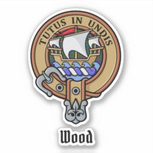Sticker Clan Wood Crest sur Tartan