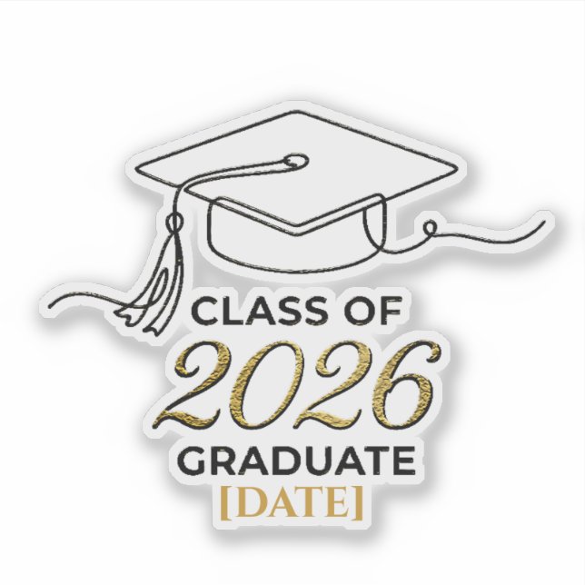 Sticker Class of 2026 Graduation / Pegatina Personalizada (Devant)