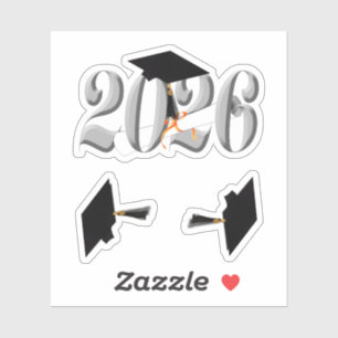 Sticker Classe Argent de 2026 Graduation