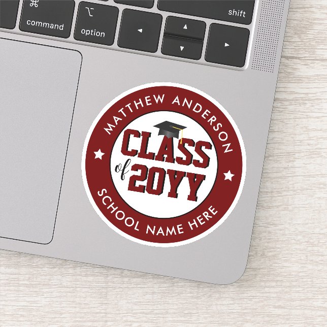 Sticker Classe de 2024 Graduation Bourgogne Graduate (Détail)