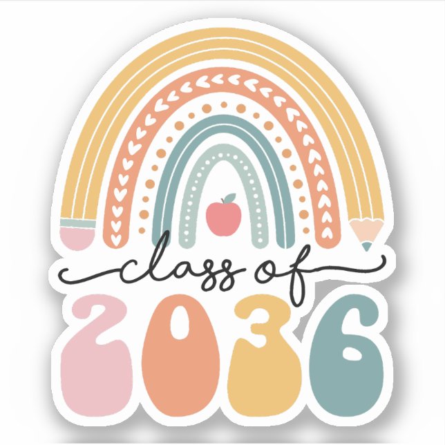 Sticker Classe De 2036 Augmenter Avec Moi Graduation (Devant)