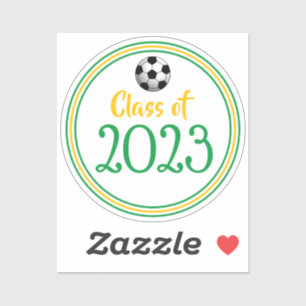 Sticker Classe de soccer vert et or Année d'obtention du d