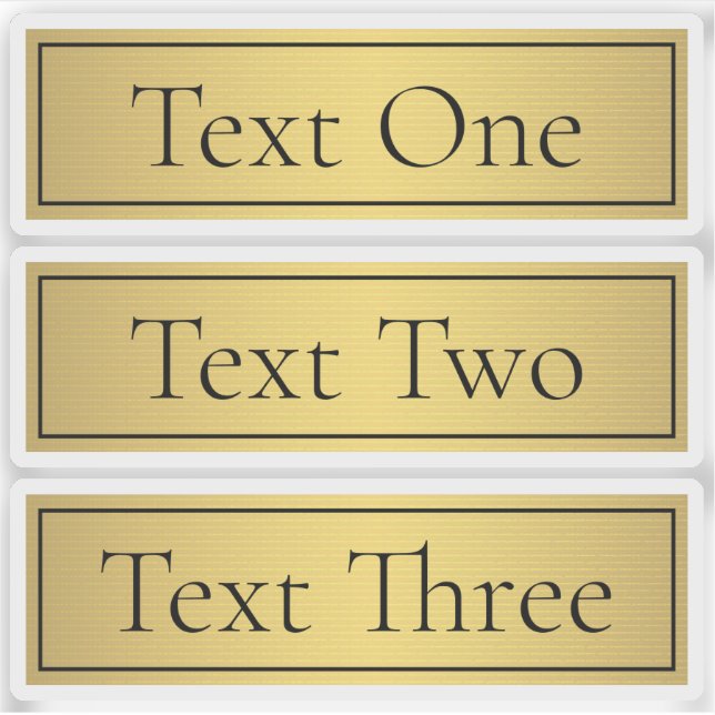 Sticker Classé Faux Gold avec texte noir (Devant)