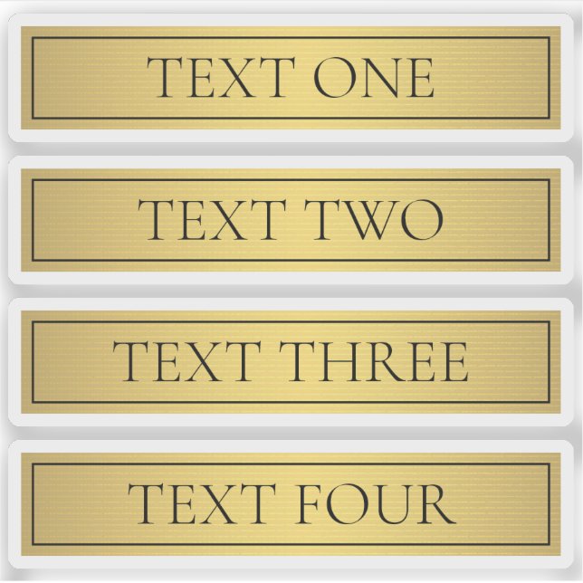 Sticker Classé Faux Gold avec texte noir (Devant)