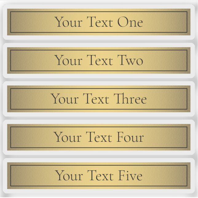 Sticker Classé Faux Gold v2 avec texte noir (Devant)