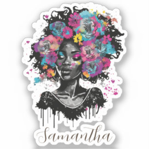 Sticker Classe Florale Afro Femme