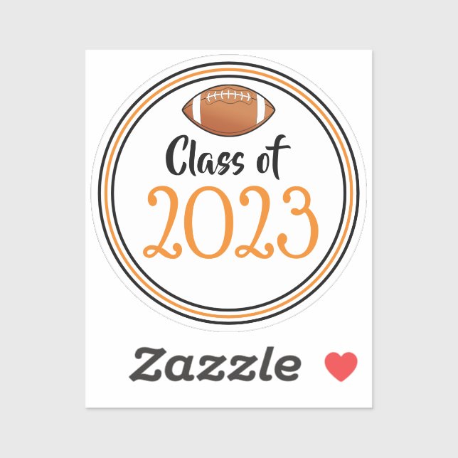 Sticker Classe Orange & Black Football Année (Feuille)
