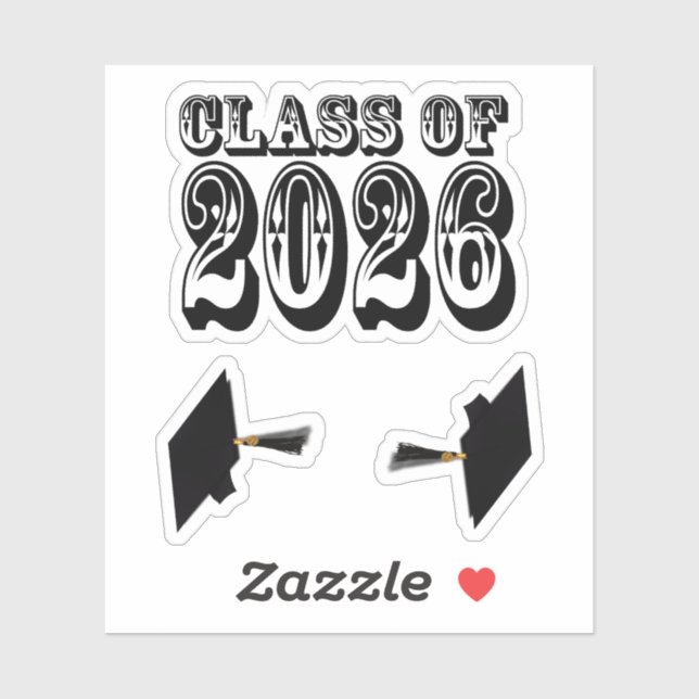 Sticker Classe Ouest de 2026 Graduation (Feuille)