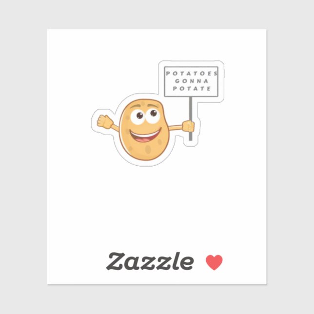 Sticker Classe Pommes de terre - Potate (Pun de pommes de  (Feuille)