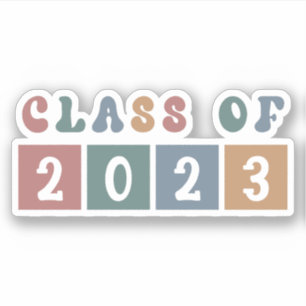 Sticker Classe rétro de 2023 collégial diplôme cadeau
