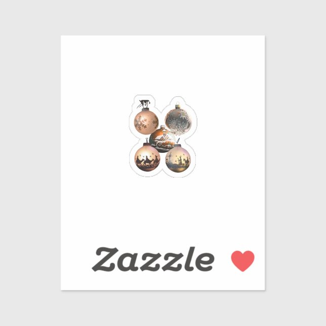 Sticker Classic Christmas Ornament Assortment (Feuille)