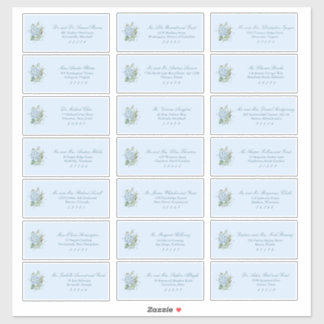Sticker Classic Dusty Blue Wedding Guest Address Labels