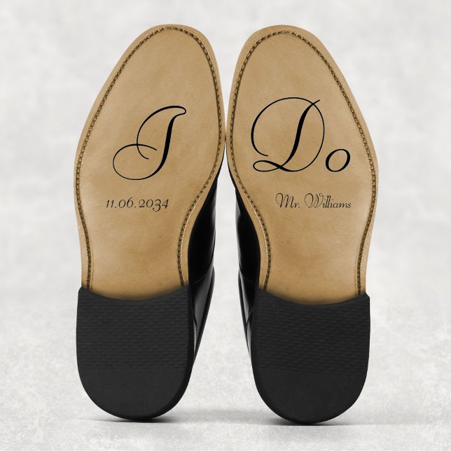 Sticker Classic Elegant I Do Groom Chaussures Mariage Pers (Classic Elegant I Do Groom Wedding Shoes Custom Sticker
)