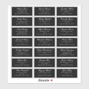 Sticker Classic gothique noir Mariage d'adresse invité Sti