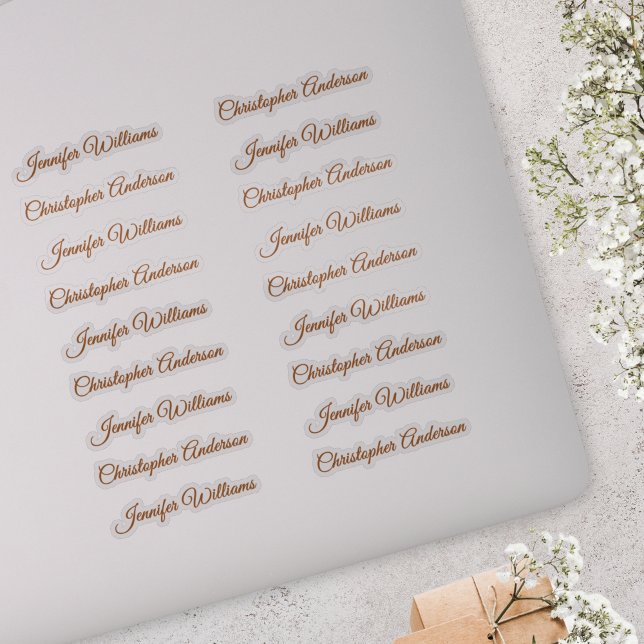 Sticker Classic Handwriting 18 Guest Names - Bronze (Créateur téléchargé)