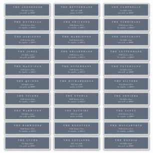 Sticker Classic Navy Bleu Blanc mariage individuel adresse