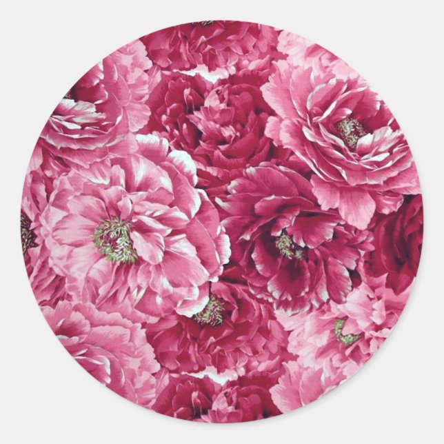 Sticker Classic Pink Peonies Clusters (Devant)