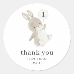 Sticker Classic Round Balloon Bunny
